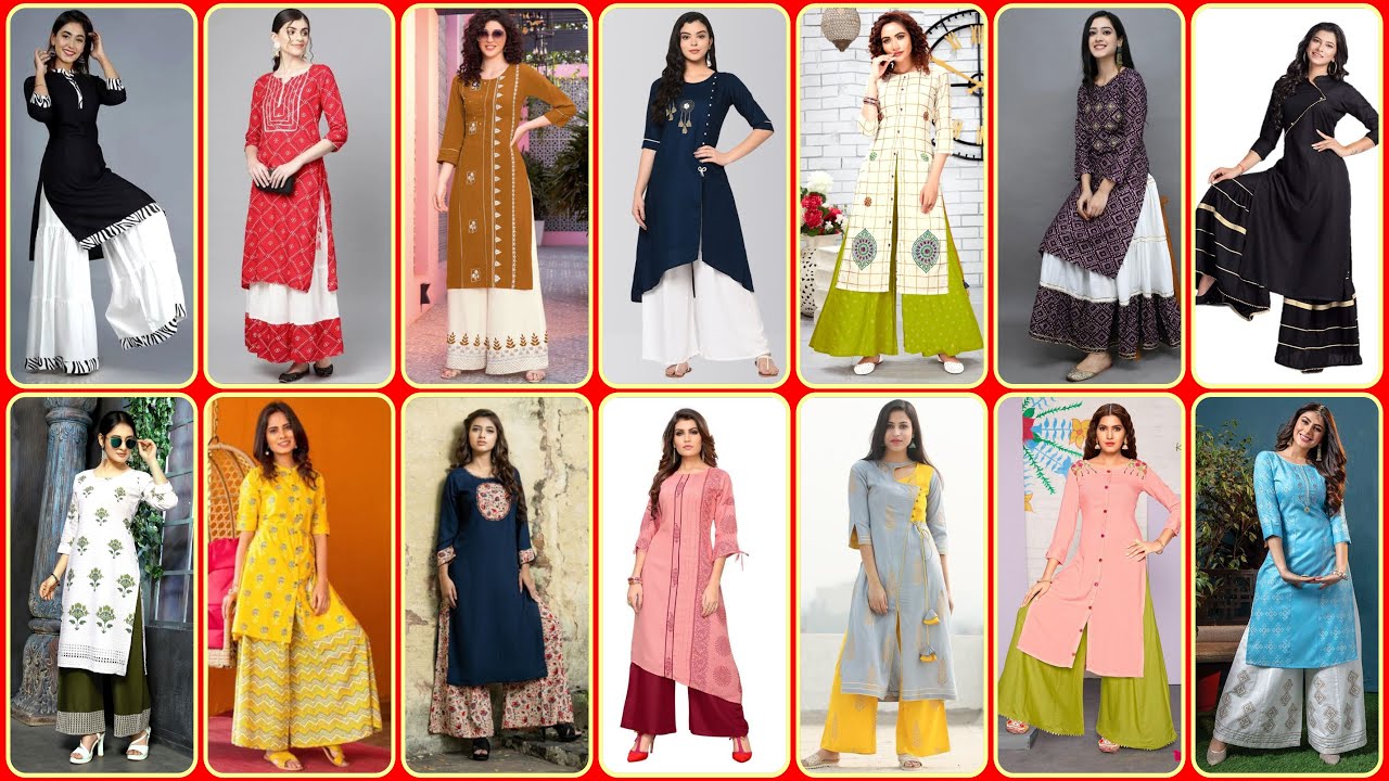 Beautiful Silk Kurti with brilliant detailing Set with printed plazo. |  Stylish dresses for girls, Indian fashion dresses, Pakistani dresses casual
